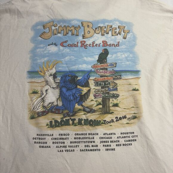 Jimmy Buffett T Shirt 2016 Official I Don’t Know Tour Size XL - Picture 2 of 8